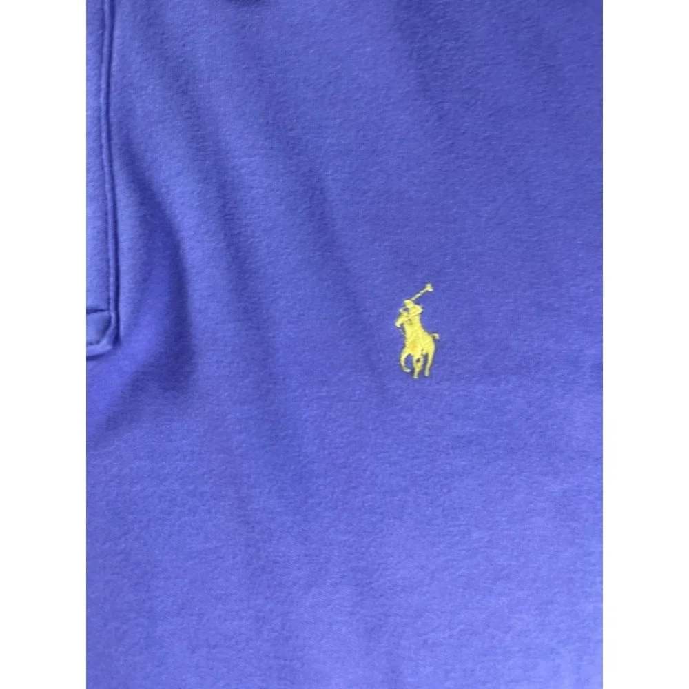 Polo Ralph Lauren Polo Shirt Large Purple 100% Cotton Yellow Pony Logo